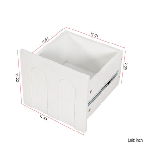 English Elm White Sideboard Storage Cabinet – Modern Multi-Functional Design With Glass Doors & Versatile Shelving W331P298183-GIGA