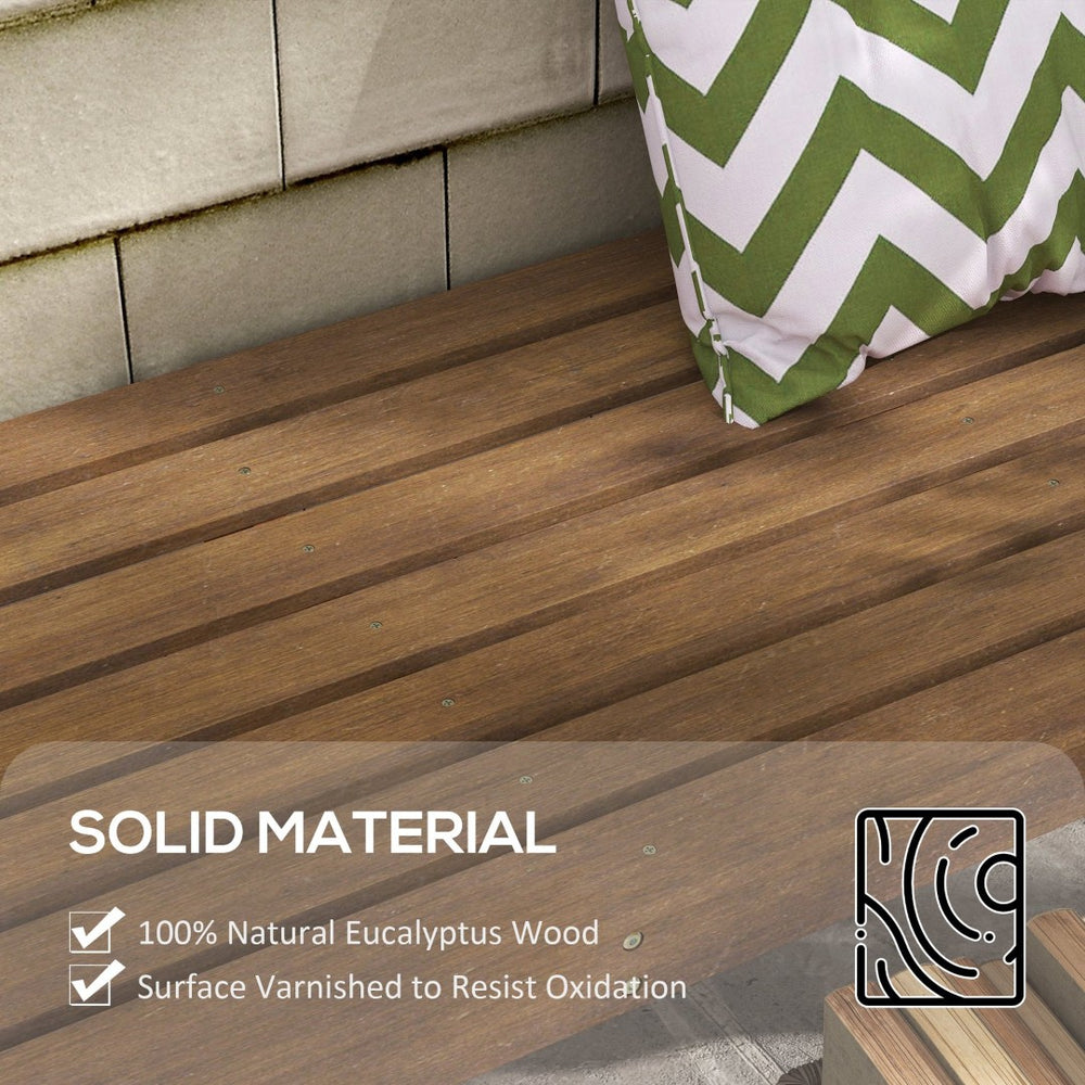 English Elm Outsunny Rustic Wooden Garden Bench - 3-Seat Curved Slatted Outdoor Furniture For Deck & Poolside Relaxation W2225P174074-GIGA