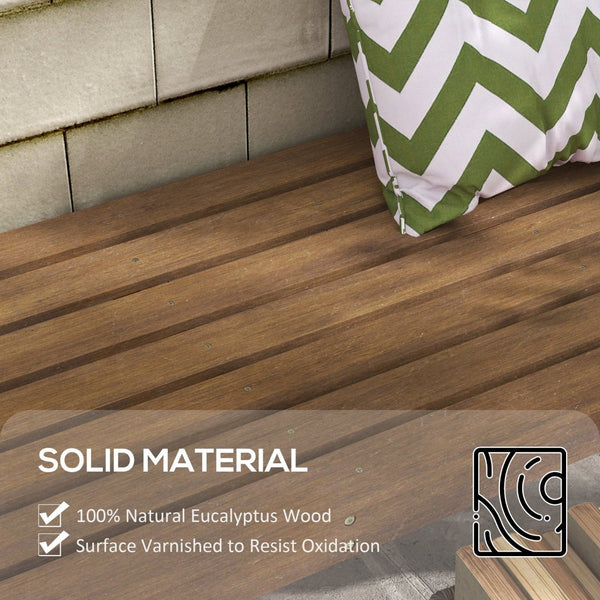 English Elm Outsunny Rustic Wooden Garden Bench - 3-Seat Curved Slatted Outdoor Furniture For Deck & Poolside Relaxation W2225P174074-GIGA