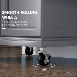 English Elm Homcom Rolling Kitchen Island Cart With Stainless Steel Top, Drawer, Spice Rack & Towel Holder, Gray W2225P200726