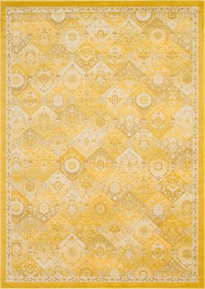 Unique Loom Penrose Blake Machine Made Trellis Rug Yellow, Beige/Ivory 10' 0" x 14' 1"