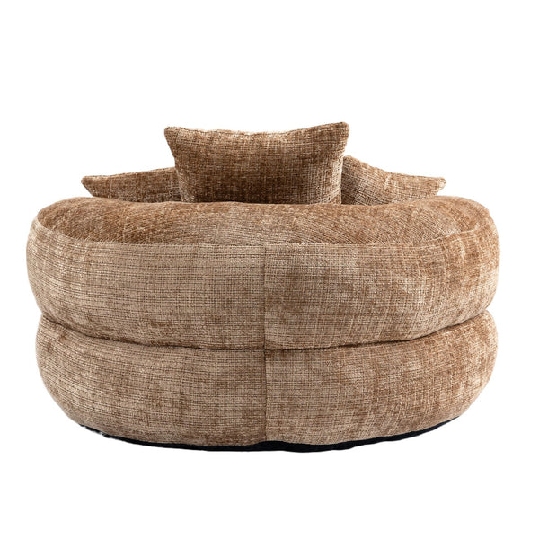 English Elm Lazy Sofa Oversized Ergonomic Bean Bag Lounger with High Wrap Back, Plush Chenille Foam Comfort for Living Room, Bedroom, Office Coffee W395P252063