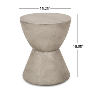 English Elm Christopher Knight Home® - Outdoor Mgo Side Table - Stylish Light Grey Hourglass Design For Your Patio Or Balcony Decor N773P351014G