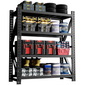 English Elm Heavy Gauge Steel Garage Shelving Unit 4000lb Industrial Storage Rack Four Shelves W2735P457278