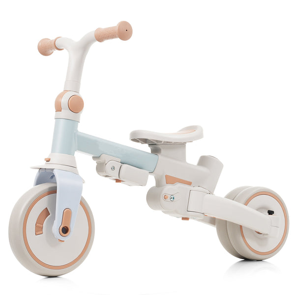 English Elm 7 in 1 Convertible Toddler Trike Aluminum Foldable Push Bike with Canopy for Ages 1 to 6 Blue N726P248345C