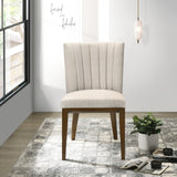 English Elm Ashcroft Furniture - Elmwood Beige Fabric Dining Chair (Set Of 2)