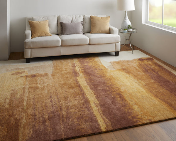 Feizy Rugs Anya Modern Watercolor-inspired Hand-tufted Wool And Viscose Rug For Contemporary Spaces Red,Orange,Ivory Wool,Viscose Any8921fterivye10
