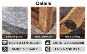 English Elm Modern Gray Texture MDF Round Coffee Table 31.4" – Retro Cross-Leg Design, Thick Top, Sturdy, Sleek Decor W1151P209822