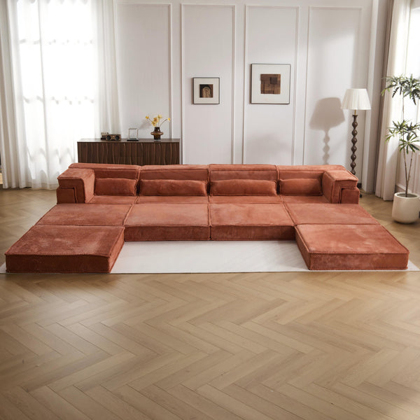 English Elm Compression Modular Sofa Bed - Oversized Boneless Design, Plush Memory Foam, Versatile & No Assembly W3723S00034