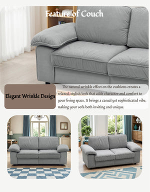 English Elm Fx-P20M-2S-Gy Gray Velvet Compact 2-Seater Loveseat Sofa With Hidden Storage For Small Spaces W576S00231