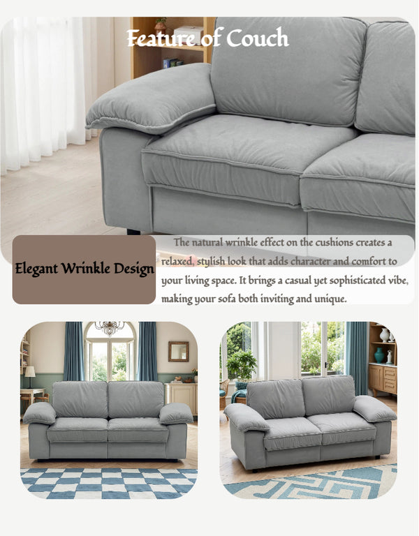 English Elm Fx-P20M-2S-Gy Gray Velvet Compact 2-Seater Loveseat Sofa With Hidden Storage For Small Spaces W576S00231
