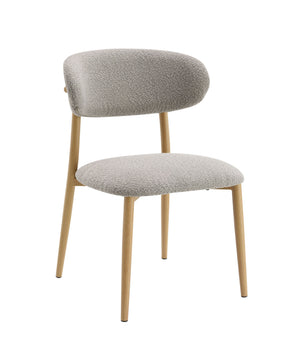 English Elm Kacey Gray Boucle Side Chair Set of 2 - Modern Padded Foam Seats, Metal Frame, Cozy Dining Accent B2726P246284