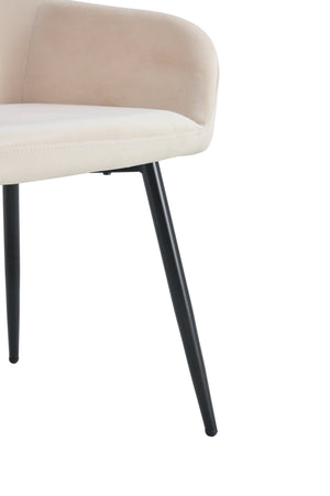 English Elm Leisure Velvet Accent Arm Chairs Set Of 2 - Modern Ergonomic Design With Sturdy Black Metal Legs W370P203682