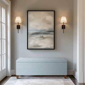 English Elm Shandra Tufted Top Upholstered Storage Bench Light Blue with 44.5" Interior, 400lb Capacity Elegance B035P341160