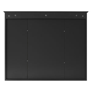 English Elm 35 Inch Wall Mount Medicine Cabinet Soft Close Mirror Storage for Modern Bathroom Black N710P389453B