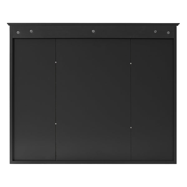 English Elm 35 Inch Wall Mount Medicine Cabinet Soft Close Mirror Storage for Modern Bathroom Black N710P389453B