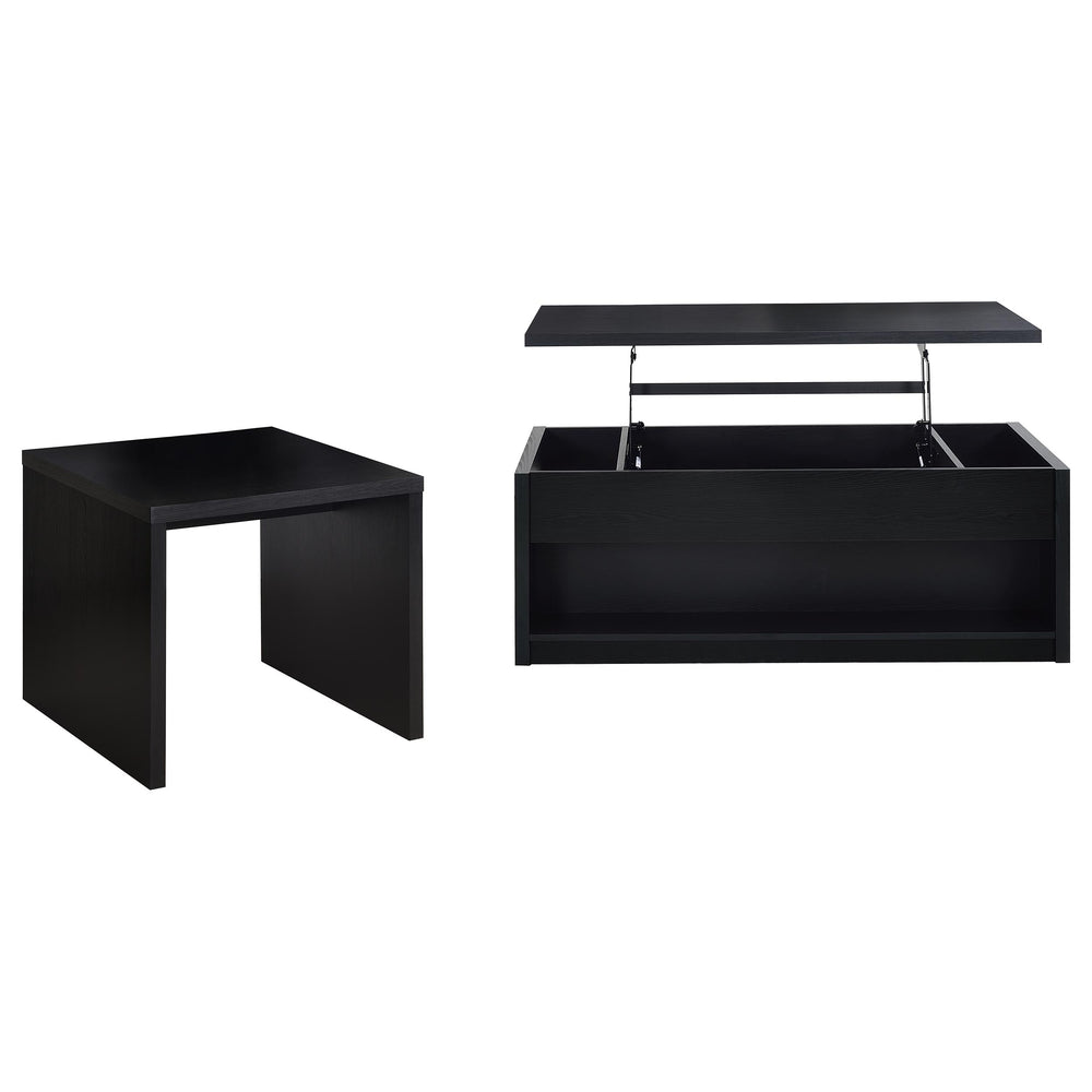 English Elm Nuberg Driftwood Gray Living Room Coffee and End Table Set with Storage Shelves B062S01578