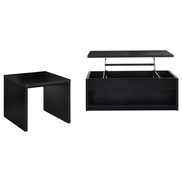 English Elm Nuberg Driftwood Gray Living Room Coffee and End Table Set with Storage Shelves B062S01578