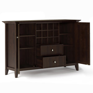 English Elm Bedford Sideboard Buffet With Wine Rack - Elegant Dark Chestnut Brown Storage For Dining Rooms B136P158482