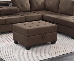 English Elm Modern Microfiber Sectional Sofa with Tufted Cushions Reversible Chaise and Built-in Cupholders Chocolate B011S00932