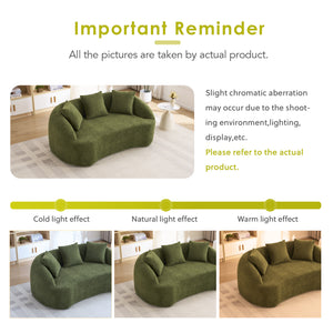 English Elm Ly-049s Curved Chenille Loveseat with Boneless Frame for Modern Living Spaces Green W2231P402441