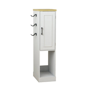 English Elm 44.49" Slim Gaming Console Storage Cabinet with Drawers and Hooks Antique White W1120P330147