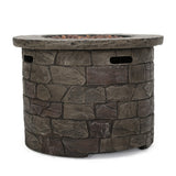 Christopher Knight Home® Noble House Medieval 35” Circular Mgo Fir Pit-40,000 Btu.