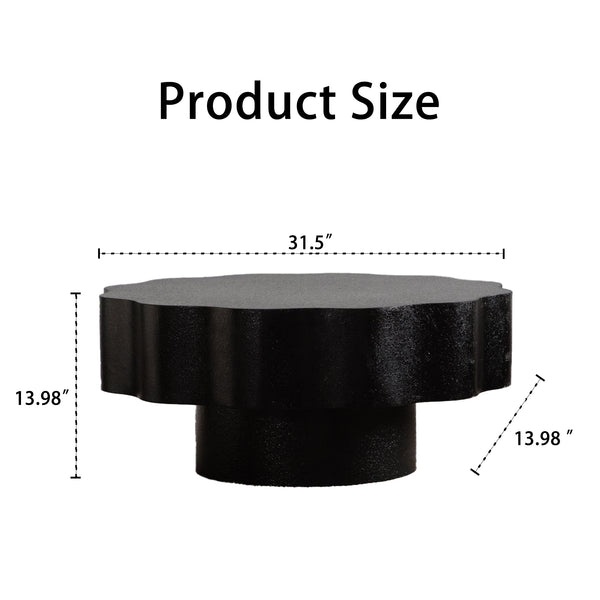 English Elm Scalloped Wave Edge Coffee Table Sculptural Low Profile Modern Living Room Accent Black W3081P389074