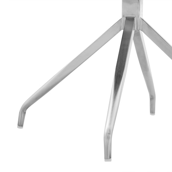 English Elm Flannor Blue Velvet Dining Accent Chair with Brushed Stainless Steel Legs, Modern Durable Seating B2736P354382