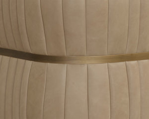 Sunpan Tryor Lounge Chair - Luxurious Top Grain Leather with Antique Brass Accent for Contemporary Living Spaces Sahara Sand Leather