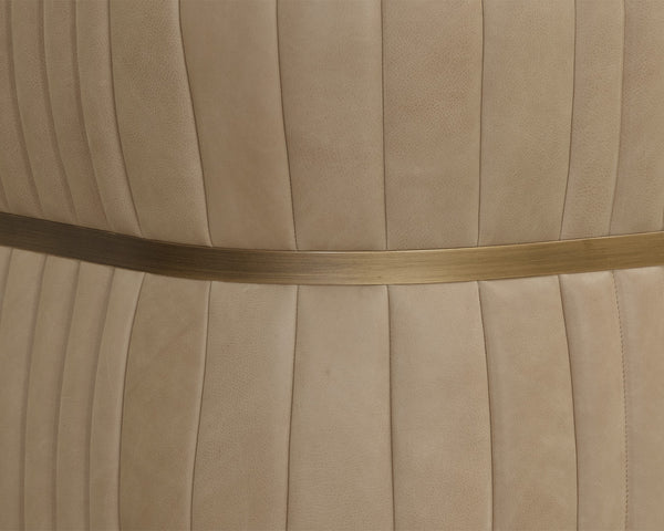 Sunpan Tryor Lounge Chair - Luxurious Top Grain Leather with Antique Brass Accent for Contemporary Living Spaces Sahara Sand Leather