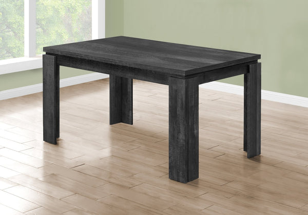 English Elm Dining 60" Rectangular Black Reclaimed Look Dining Table for 6 — Thick Block Legs, Modern MDF Finish B2710P286988