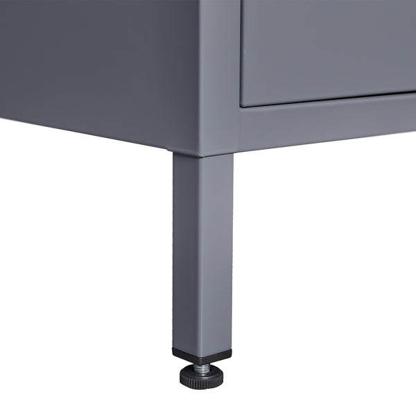 English Elm 9 Compartment Steel Locker Tower Powder Coated Gray for Gym Office or Bedroom T2398P251437