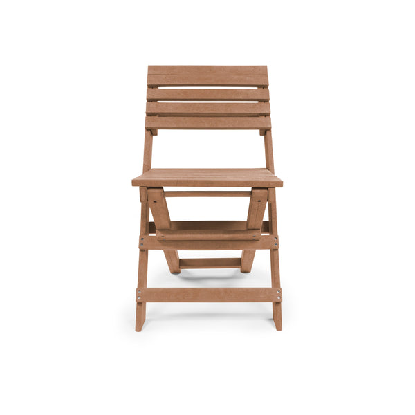 English Elm Coastal Bay Recycled Hdpe Folding Bistro Chair for Patio and Balcony Use Teak B2745P409659