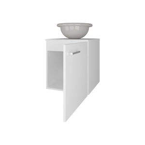 English Elm White Floating Bathroom Vanity With Integrated Sink, Modern Design For Small Spaces & Easy Cleaning B062P303922-GIGA