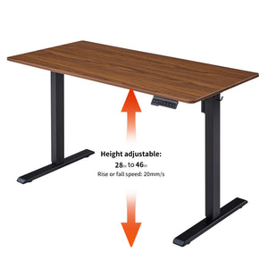 English Elm Electric Standing Desk with Steel Frame Mahogany Top for Home Office Productivity W1769P498654