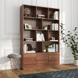 English Elm 70.87" Tall Bookshelf with 10 Cubes & 3 Doors, 4-Tier Modern Cube Organizer for Living Room Office Decor W331P257393
