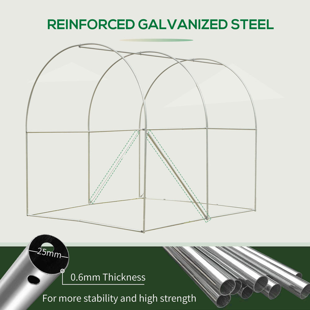 English Elm Outsunny Walk-in Tunnel Greenhouse Steel Frame Pe Cover Uv Protection Season Extender W2225P229101