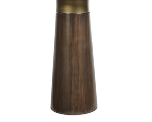 Sunpan Lamont Side Table - Unique Black Glass & Dark Brown Concrete End Table for Modern Indoor Spaces