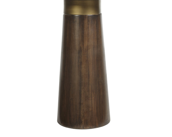 Sunpan Lamont Side Table - Unique Black Glass & Dark Brown Concrete End Table for Modern Indoor Spaces