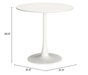 Soleil Dining Table White 704038 Zuo Modern