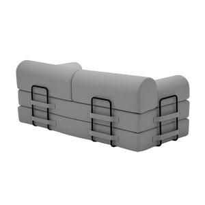 English Elm Convertible Corduroy Floor Sofa Folds Flat as Sleeper Daybed for Studio Living Light Grey W5532P438816