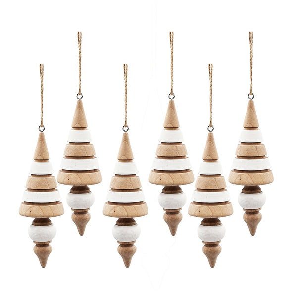 English Elm 2X2X6'' Eucalyptus Icicle Ornament Set Of 6 – Elegant Holiday Decor For Trees, Wreaths & Parties W2078P360071