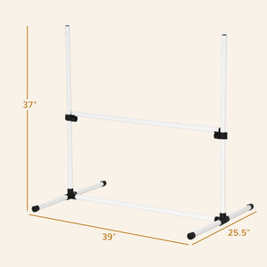 English Elm PawHut Dog Agility Training Set — 8 Adjustable Jump Bars with Portable Carry Bag for Easy Practice White W2225P217630