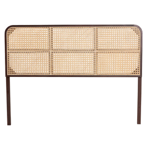 English Elm Modern Bohemian Bayur Wood Queen Headboard with Woven Bamboo Panel Texture B2750P467684