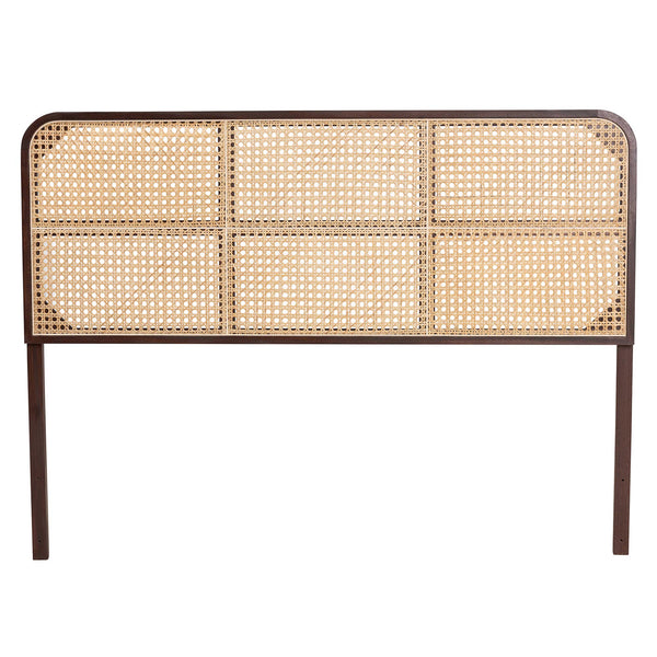 English Elm Modern Bohemian Bayur Wood Queen Headboard with Woven Bamboo Panel Texture B2750P467684