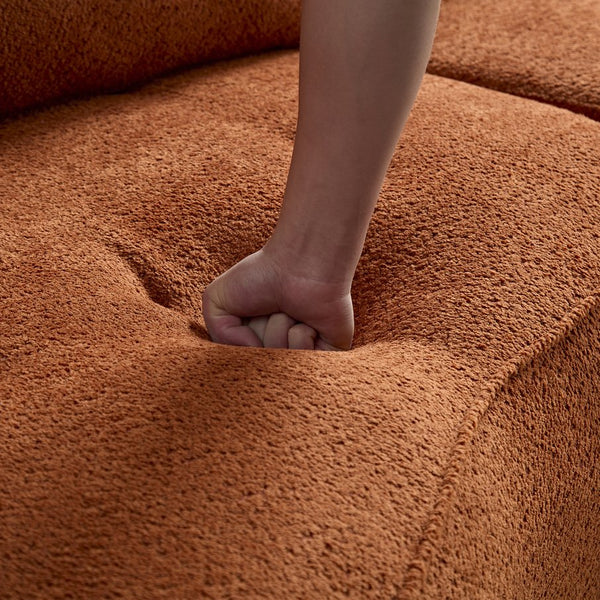 English Elm Wks7c Curved Modular Sofa Solid Wood Frame Fabric Upholstery Seats 4 Living Room Orange W2085S00060