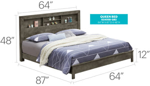 English Elm Elegant Transitional Gray Frame Bed - Stylish, Durable Design For Timeless Bedroom Decor & Comfort B078S00243