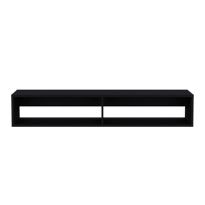 English Elm Warrior Floating TV Stand 59" Wall Shelf with Two Open Shelves, Cable Management, Sturdy 50lb Capacity Black 65 L x 18 W x 3.6 H B070P224232
