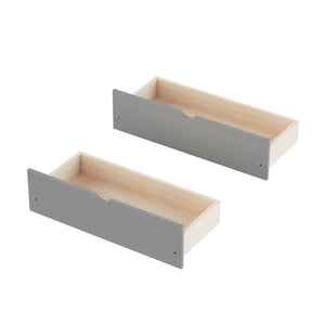 English Elm Twin Corner Daybed with Storage Drawers Bookshelf Wood L-shape Frame for Small Rooms Grey N733S369272E